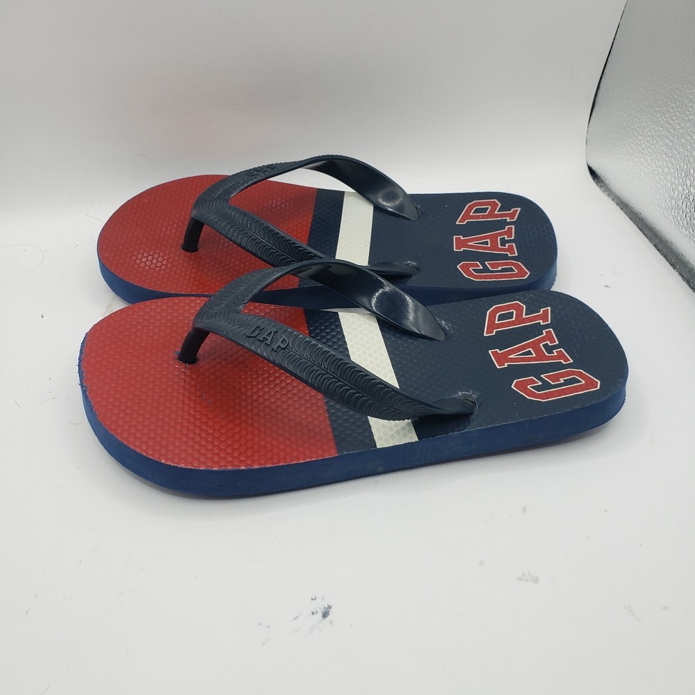 Boy's Size 3 -  Gap Flip Flops Red/White/Blue EUC